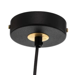 Lámpara colgante Lincoln, negro/dorado