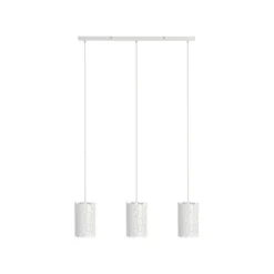 Lámpara colgante Lindby Aralena, blanca, 3 luces, longitud 92 cm