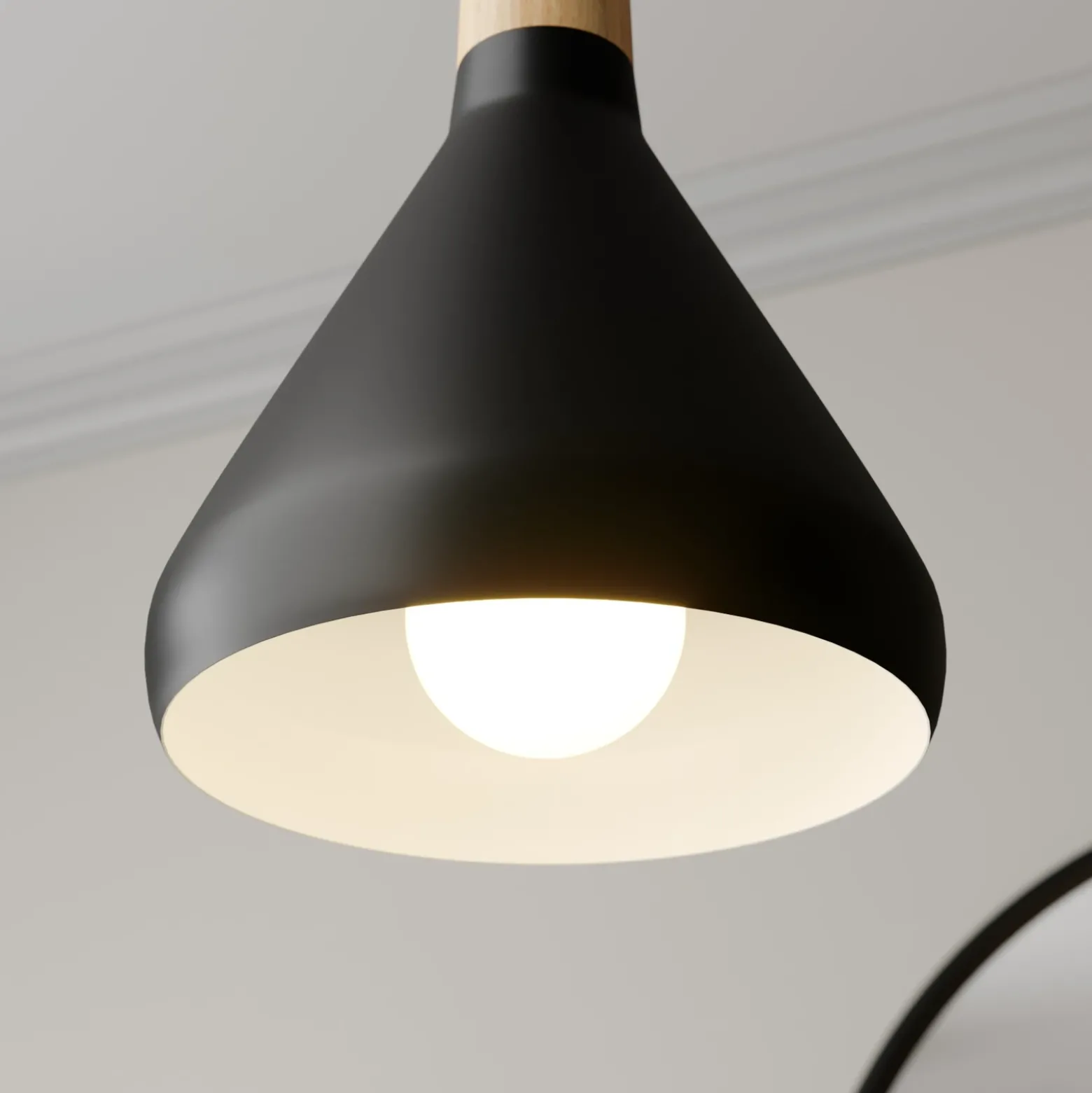 Lámpara colgante Lindby Arina, 100 cm, negra, 5 luces