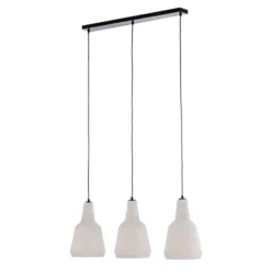 Lámpara colgante Lindby Belarion, opal, 3 luces, cristal, Ø 23 cm