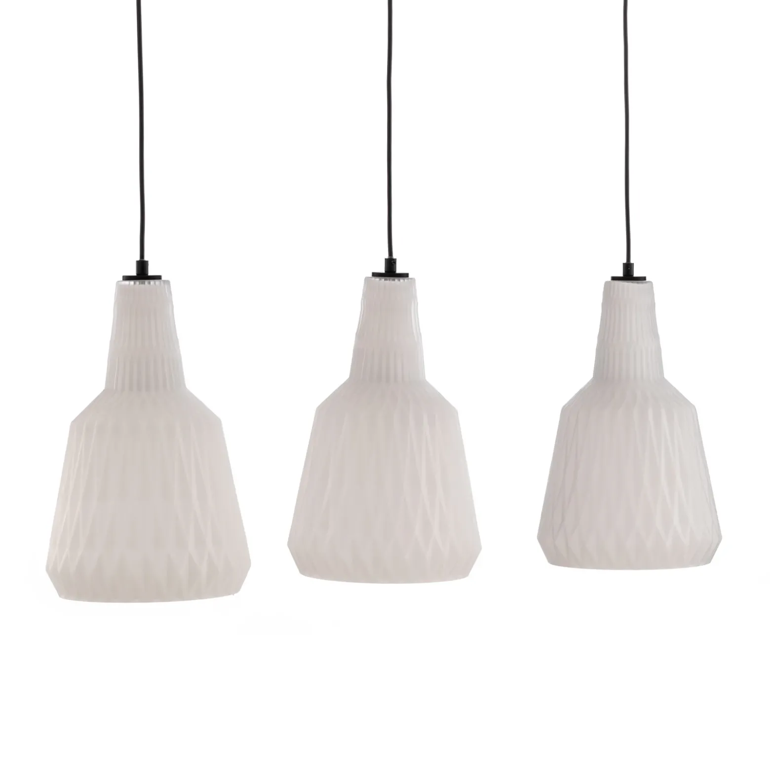 Lámpara colgante Lindby Belarion, opal, 3 luces, cristal, Ø 23 cm