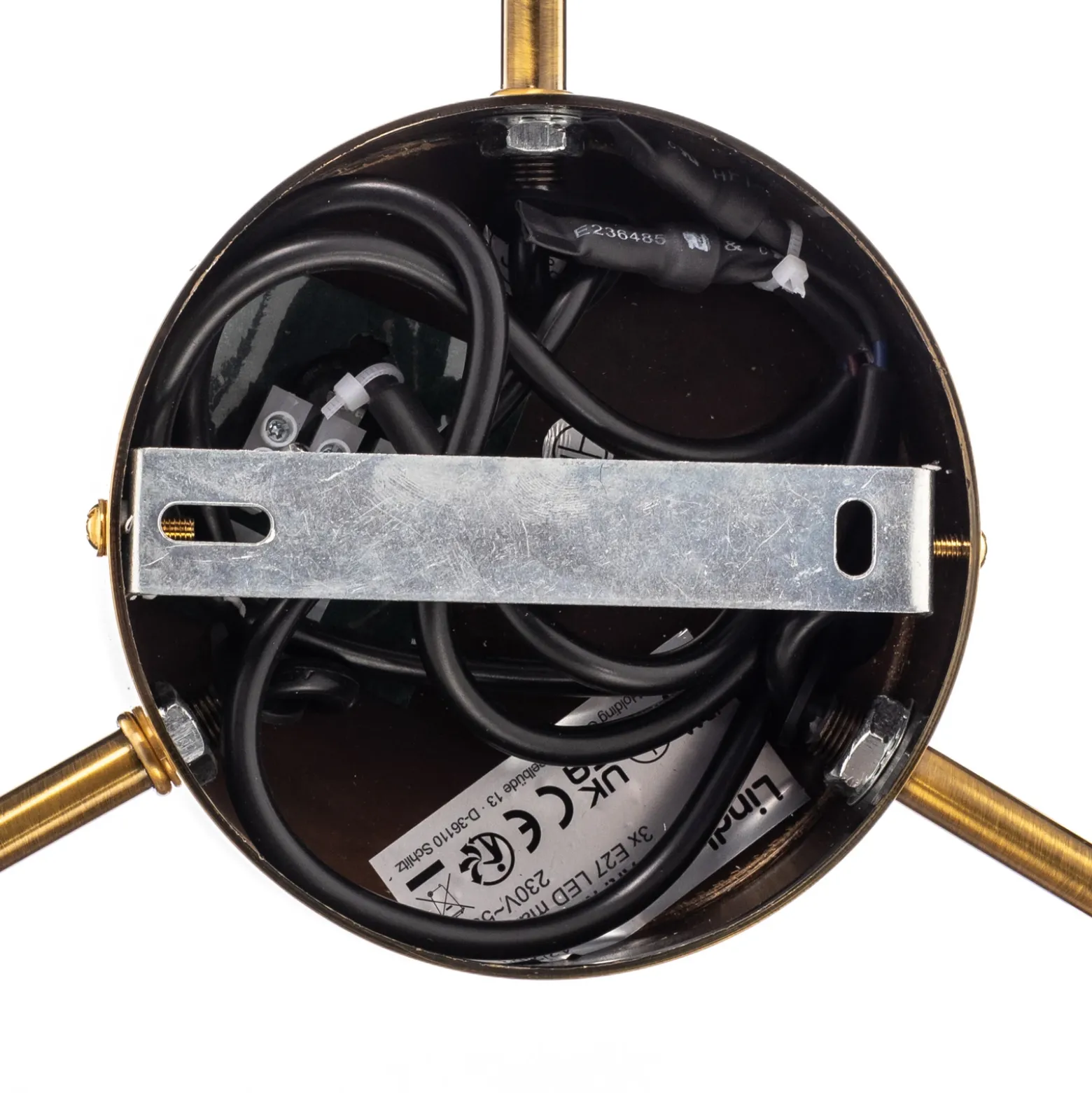 Lámpara colgante Lindby Belarion, multicolor, 3 luces, Ø 55 cm