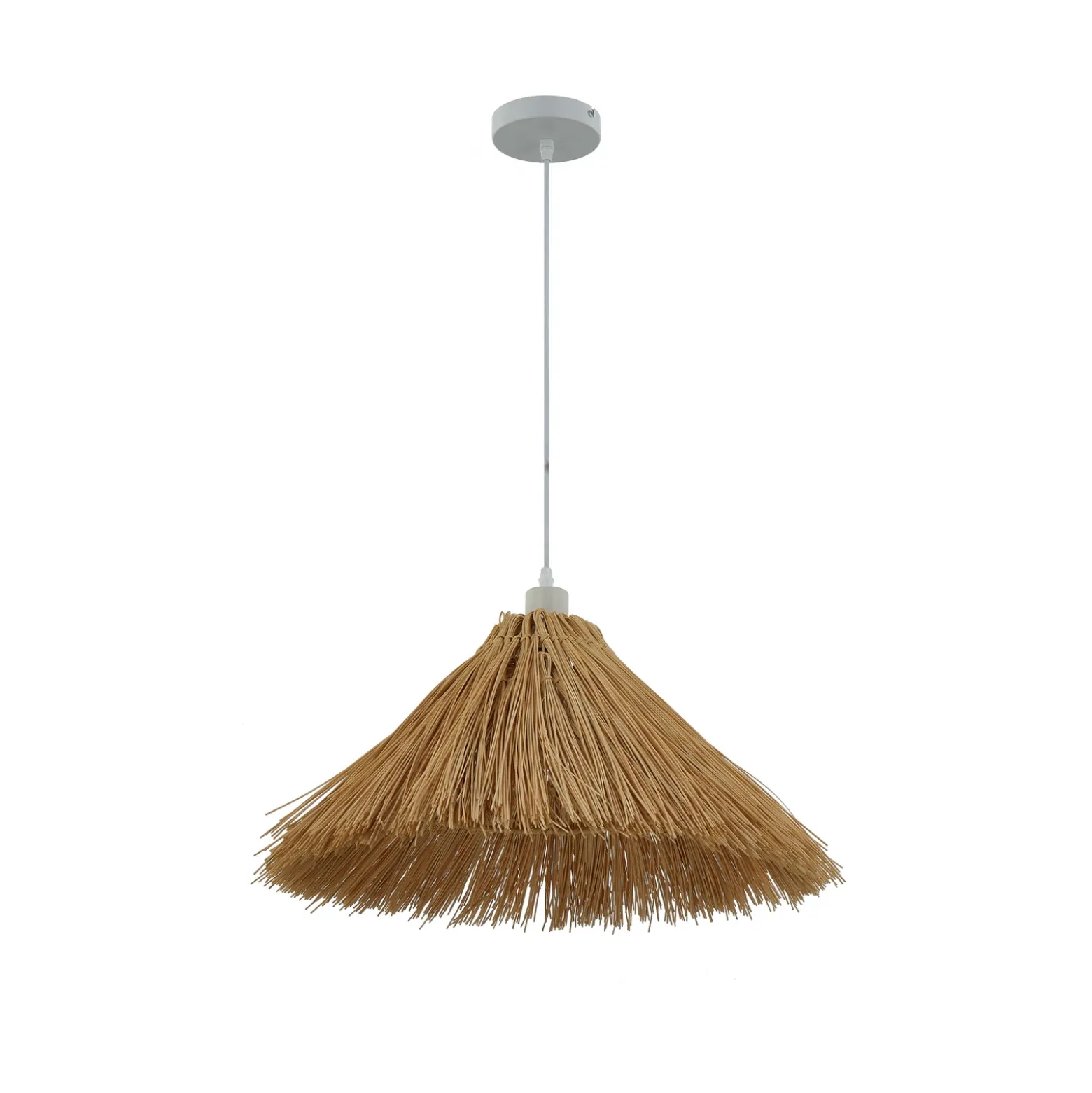 Lámpara colgante Lindby Borys, Ø 55 cm, seagrass, E27