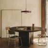 Lámpara colgante Lindby Branford, estilo retro, Ø 35 cm, marrón, metal