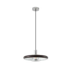 Lámpara colgante Lindby Branford, estilo retro, Ø 35 cm, marrón, metal