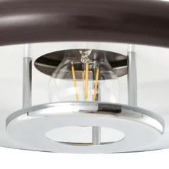 Lámpara colgante Lindby Branford, estilo retro, Ø 35 cm, marrón, metal