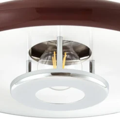 Lámpara colgante Lindby Branford, estilo retro, Ø 35 cm, color burdeos, metal
