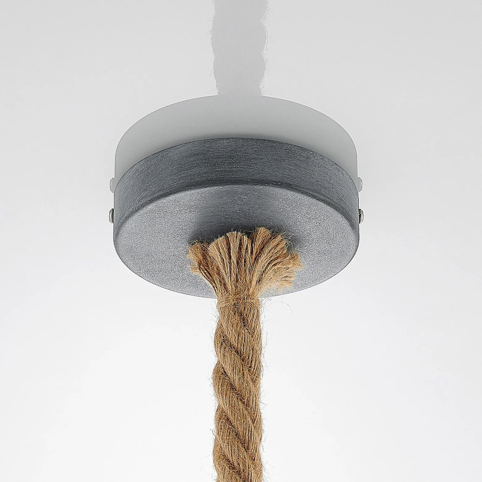 Lámpara colgante Lindby Chaby, Ø 29 cm, 1 luz, metal, cuerda