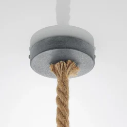 Lámpara colgante Lindby Chaby, Ø 29 cm, 1 luz, metal, cuerda
