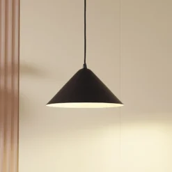 Lámpara colgante Lindby Clarine, negro/blanco, Ø 32 cm, metal