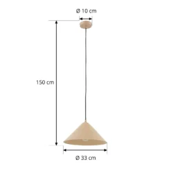 Lámpara colgante Lindby Clarine, beige, Ø 32 cm, metal
