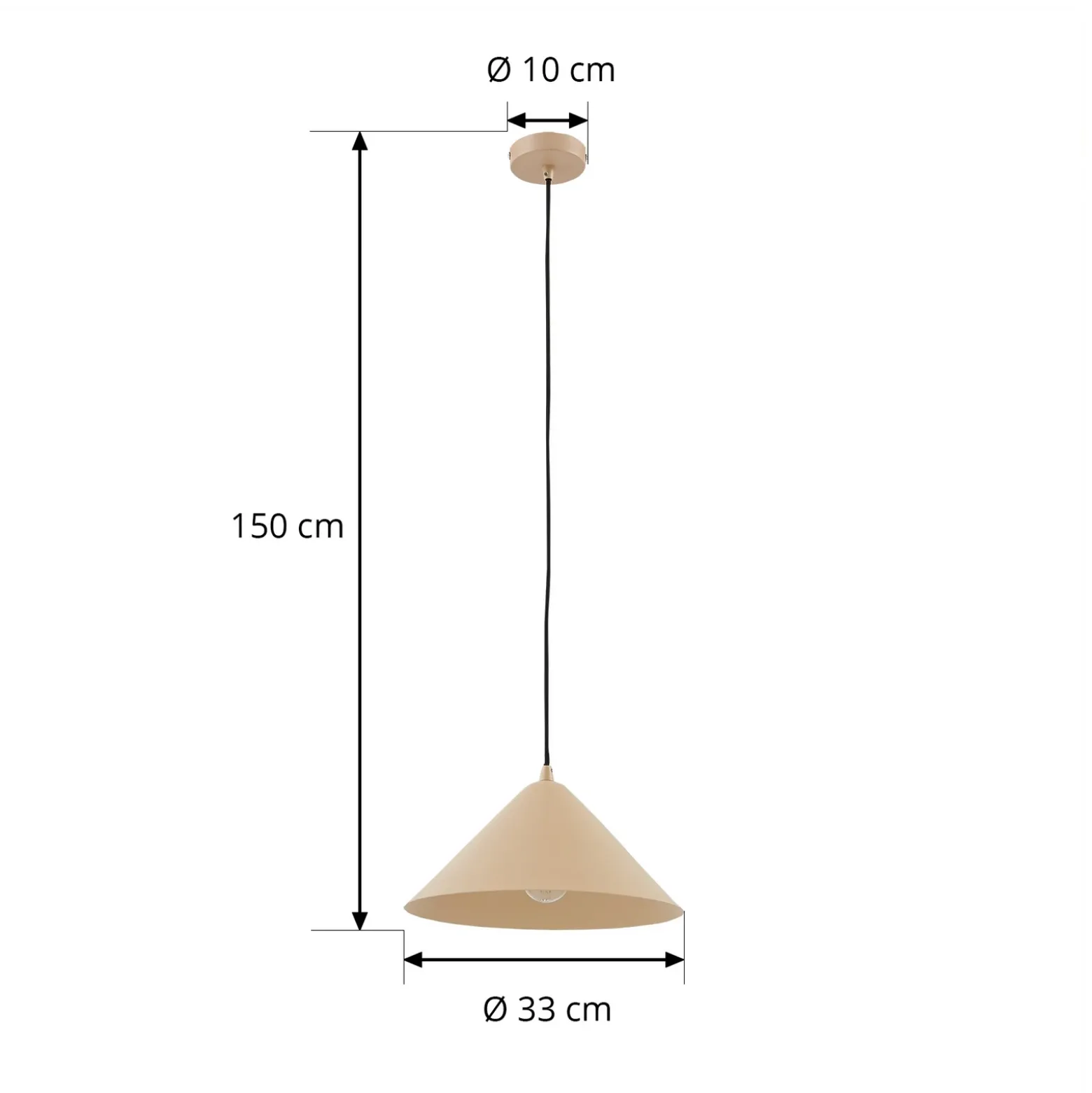 Lámpara colgante Lindby Clarine, beige, Ø 32 cm, metal