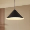 Lámpara colgante Lindby Clarine, blanco/negro, Ø 50 cm, metal