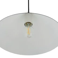 Lámpara colgante Lindby Clarine, negro/blanco, Ø 32 cm, metal