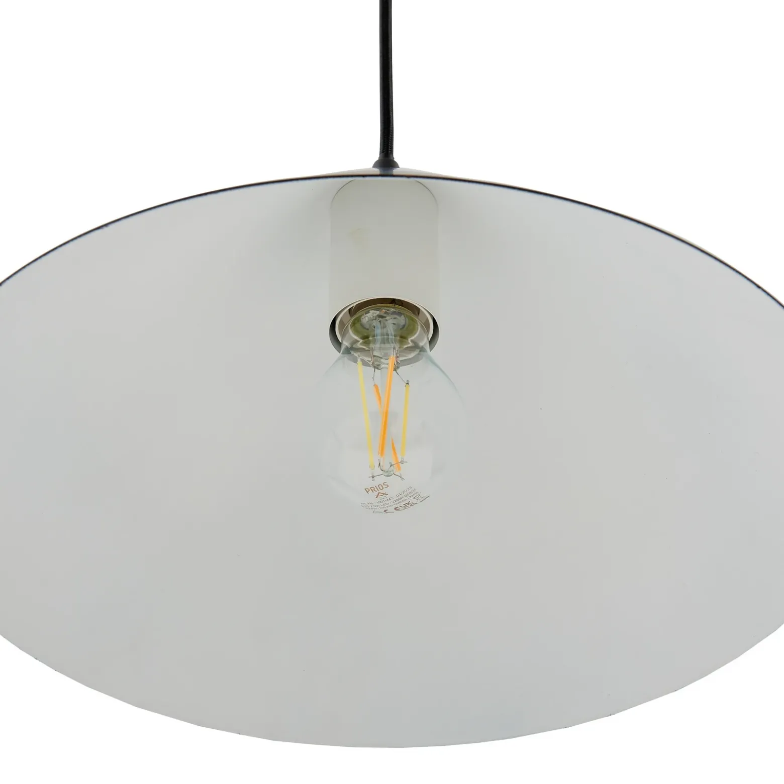 Lámpara colgante Lindby Clarine, negro/blanco, Ø 32 cm, metal