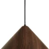Lámpara colgante Lindby Clarine, nogal, Ø 50 cm, metal