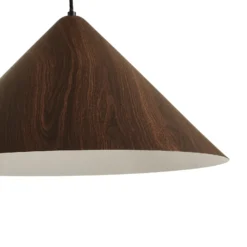 Lámpara colgante Lindby Clarine, nogal, Ø 50 cm, metal