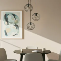 Lámpara colgante Lindby Danika, redonda, Ø 50 cm, negra, metal