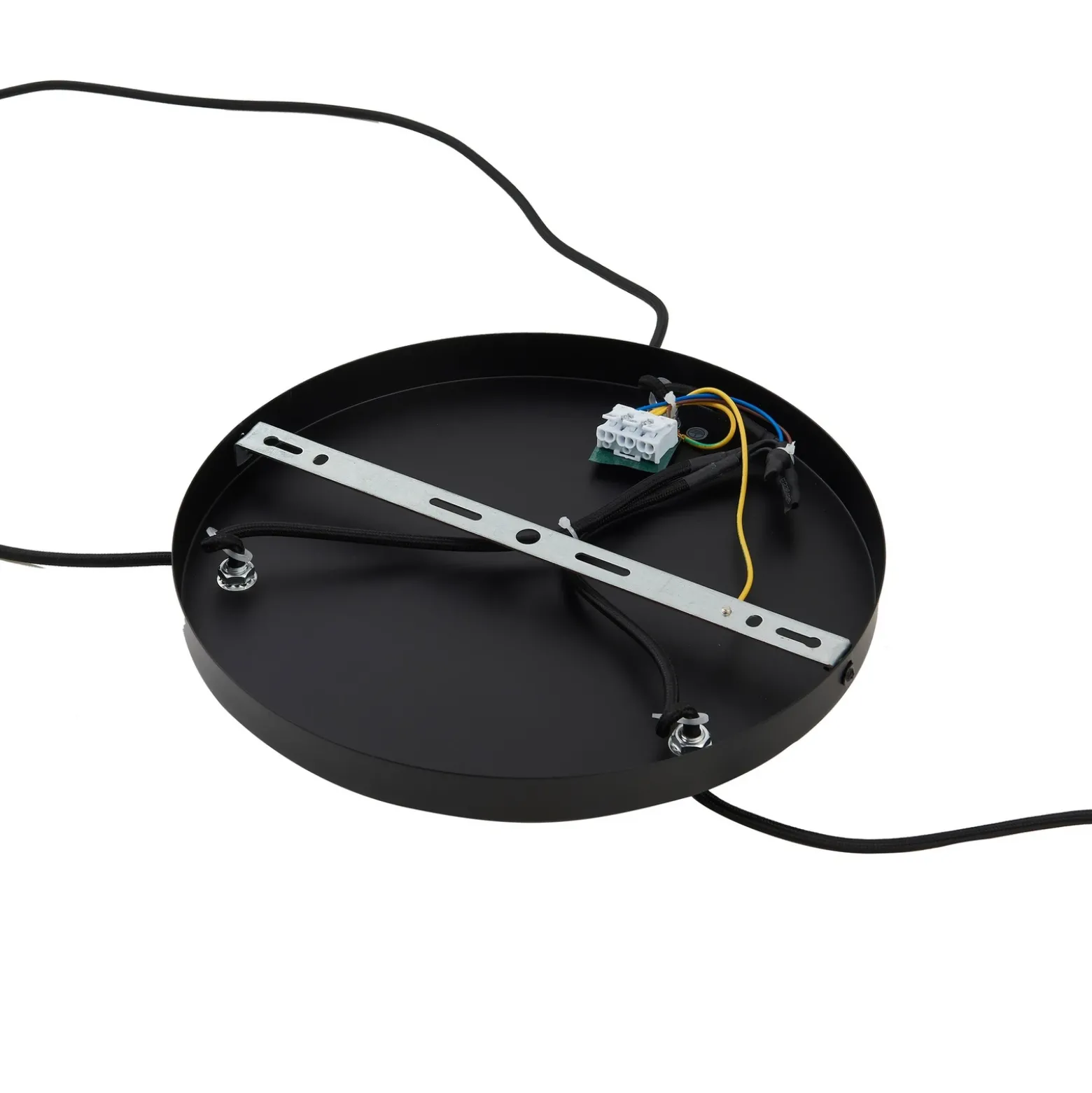 Lámpara colgante Lindby Danika, redonda, Ø 50 cm, negra, metal