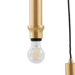 Lámpara colgante Lindby Doroteo, 3 luces, verde/ámbar/gris, cristal