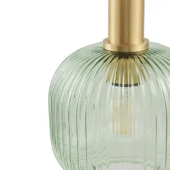 Lámpara colgante Lindby Doroteo, 3 luces, verde/ámbar/gris, cristal