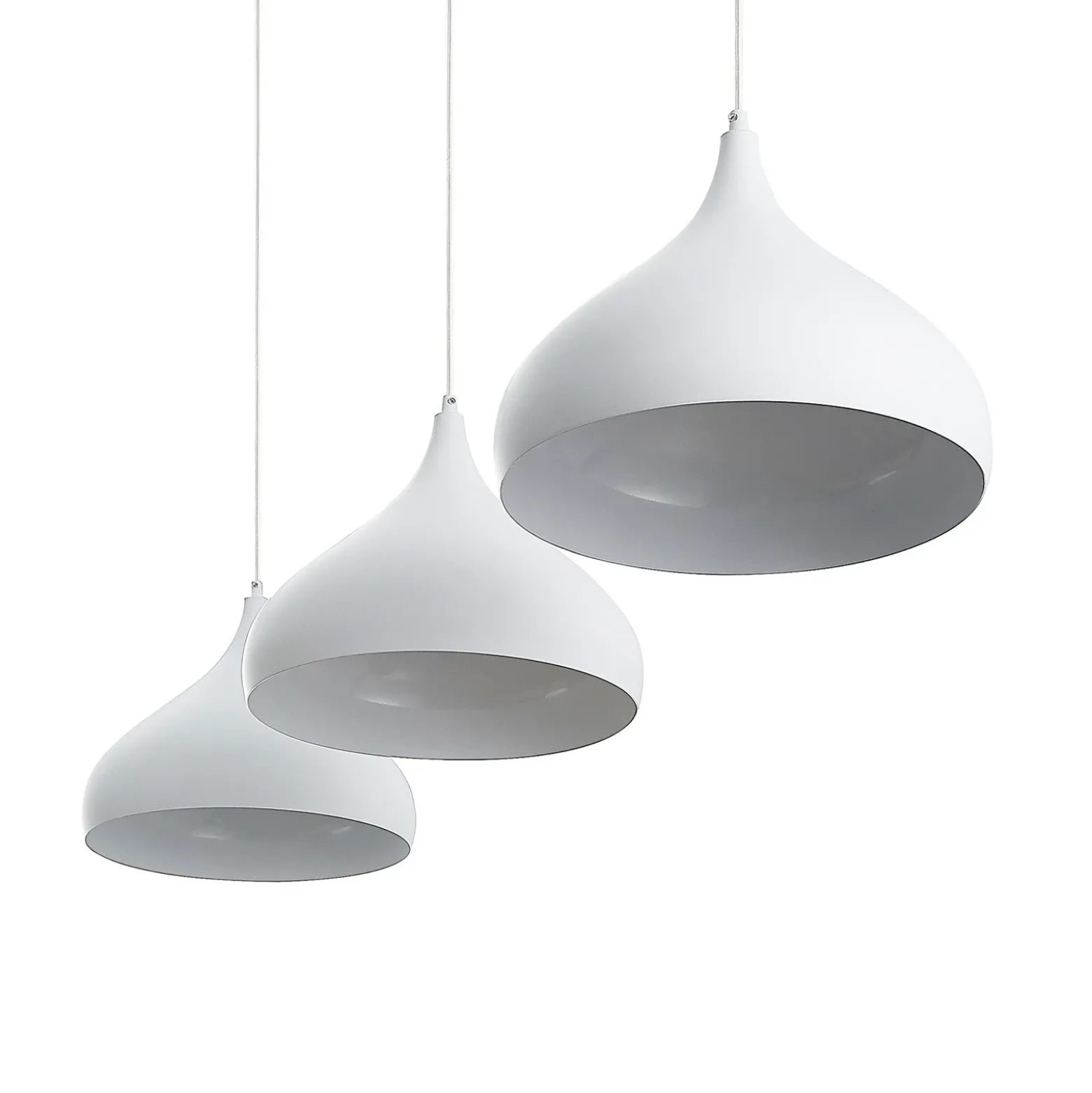 Lámpara colgante Lindby Elamira, blanca, metal, 133 cm, 3 luces.