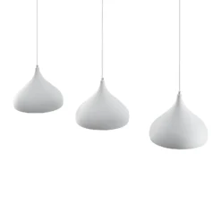 Lámpara colgante Lindby Elamira, blanca, metal, 133 cm, 3 luces.