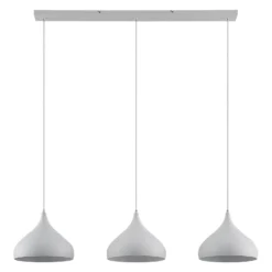Lámpara colgante Lindby Elamira, blanca, metal, 133 cm, 3 luces.