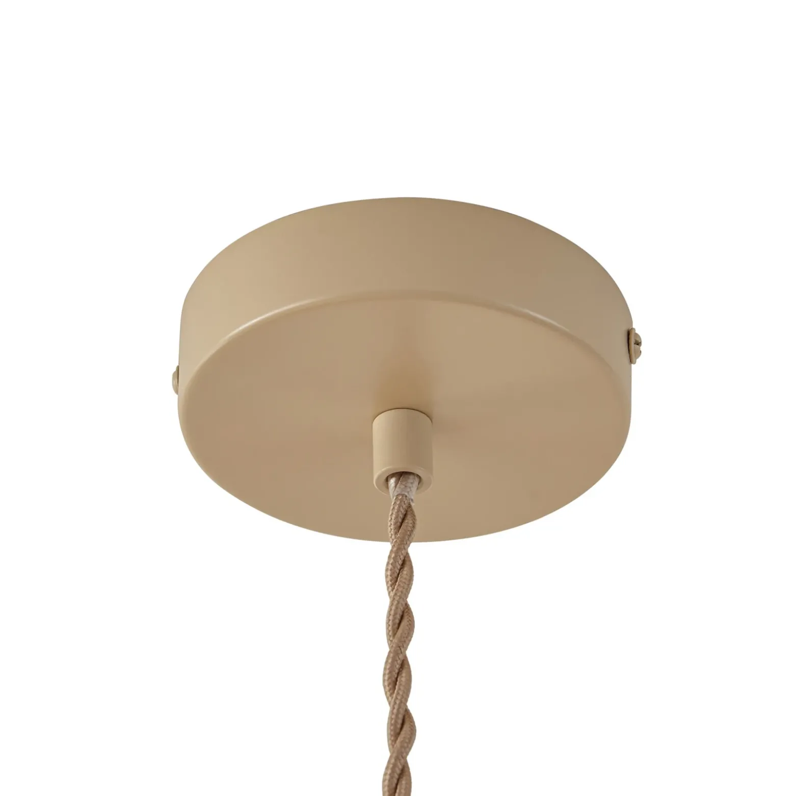 Lámpara colgante Lindby Elfie, Ø 47 cm, beige, lino, E27
