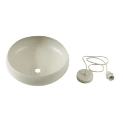 Lámpara colgante Lindby Elover, beige, Ø 45 cm, hierro