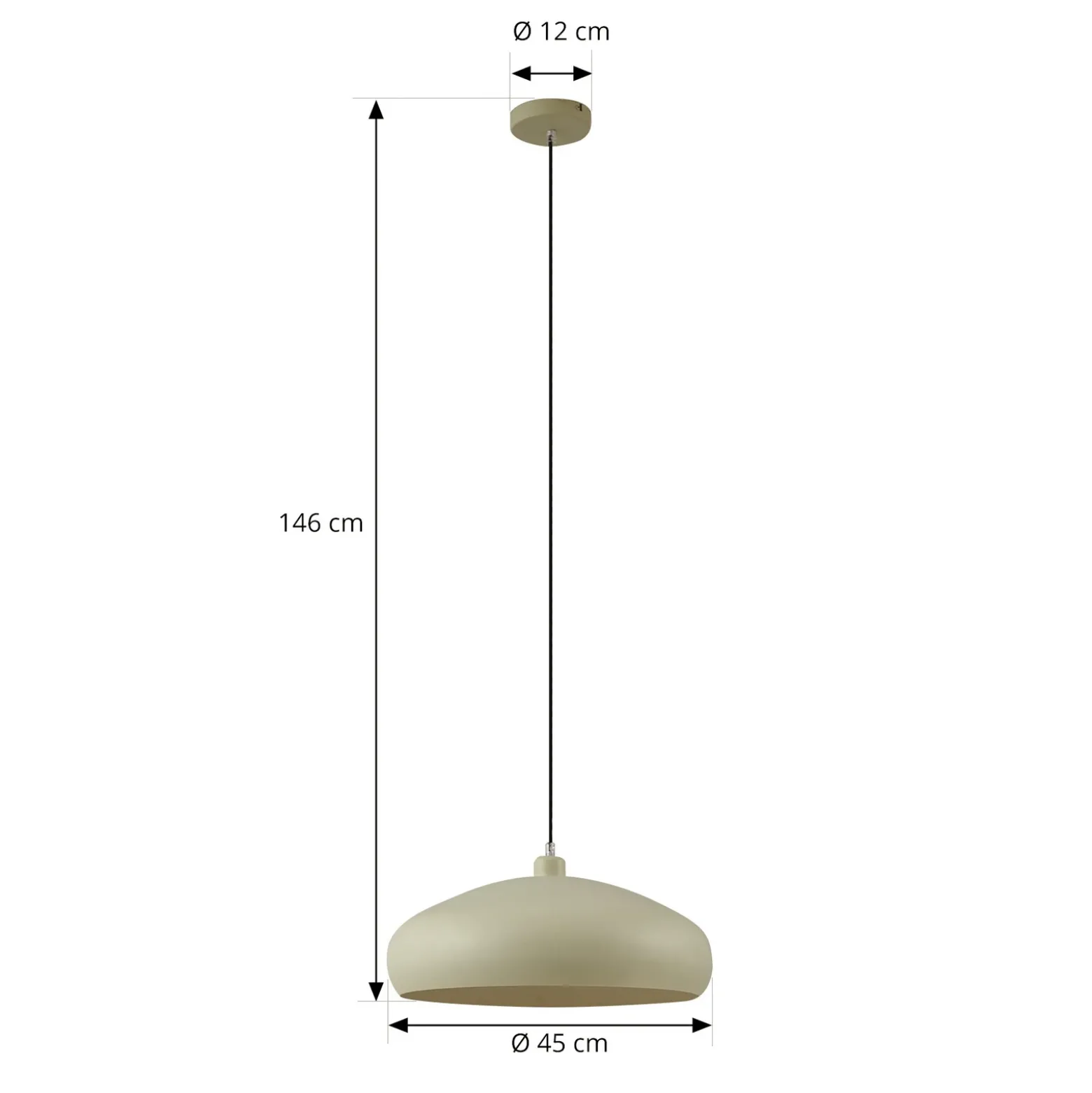 Lámpara colgante Lindby Elover, verde claro, Ø 45 cm, hierro