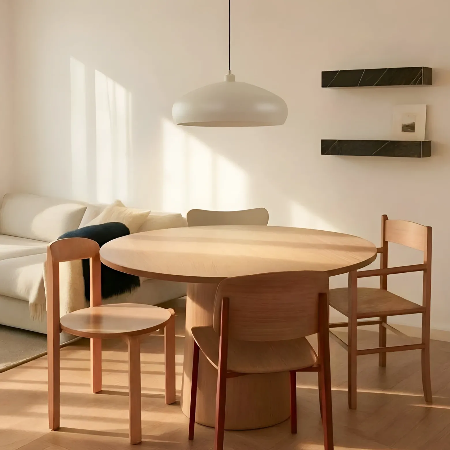 Lámpara colgante Lindby Elover, beige, Ø 45 cm, hierro