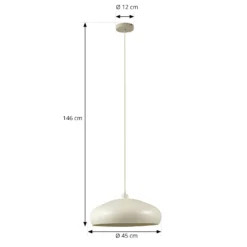 Lámpara colgante Lindby Elover, beige, Ø 45 cm, hierro
