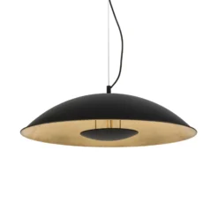 Lámpara colgante Lindby Emilienne, negra, dorada, Ø 60 cm