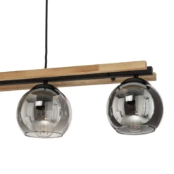 Lámpara colgante Lindby Enrique, gris ahumado, 4 luces, cristal, E27