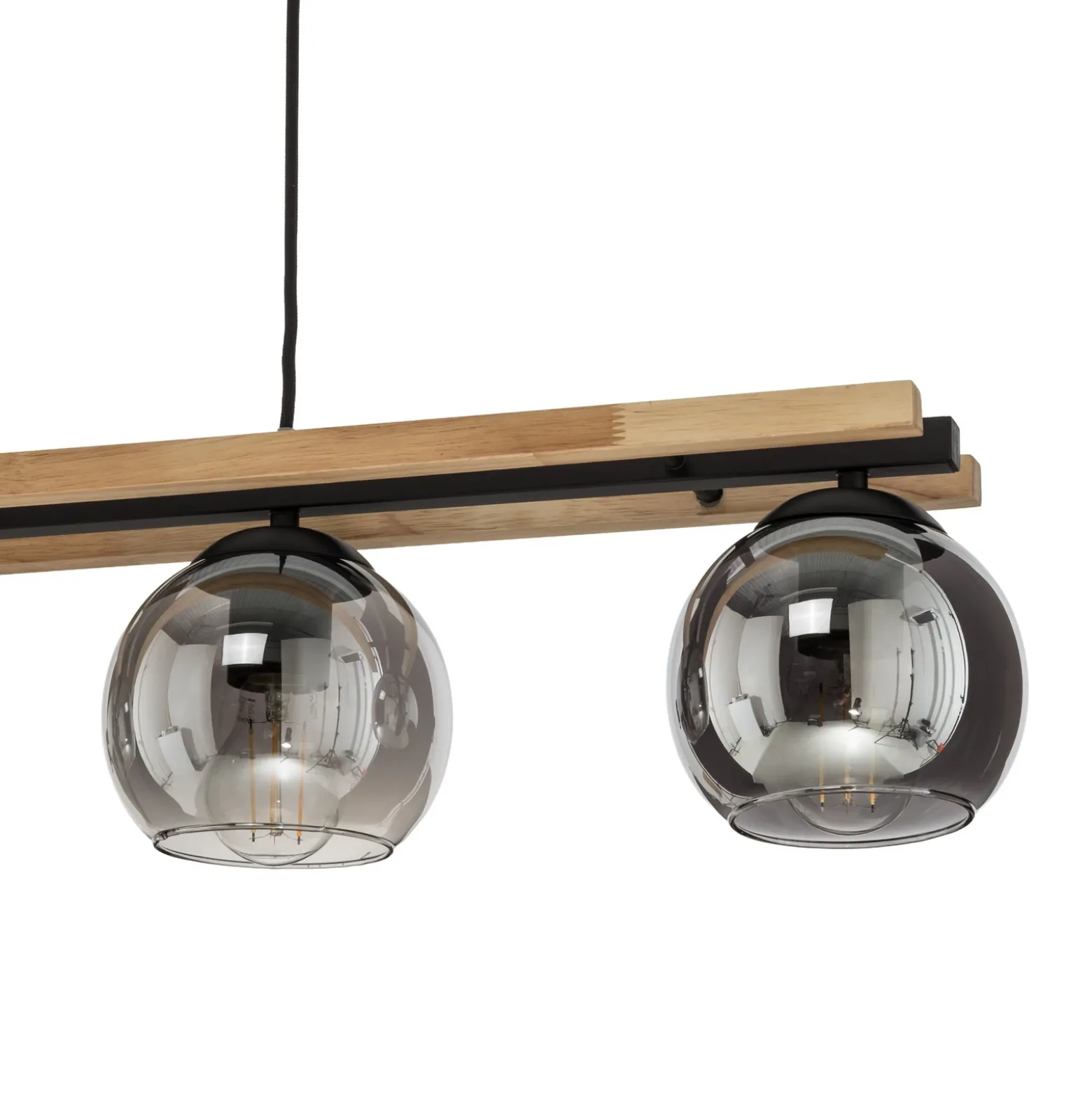 Lámpara colgante Lindby Enrique, gris ahumado, 4 luces, cristal, E27