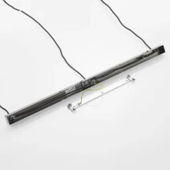 Lámpara colgante Lindby Firano, 110 cm, 3 luces, antracita, cristal
