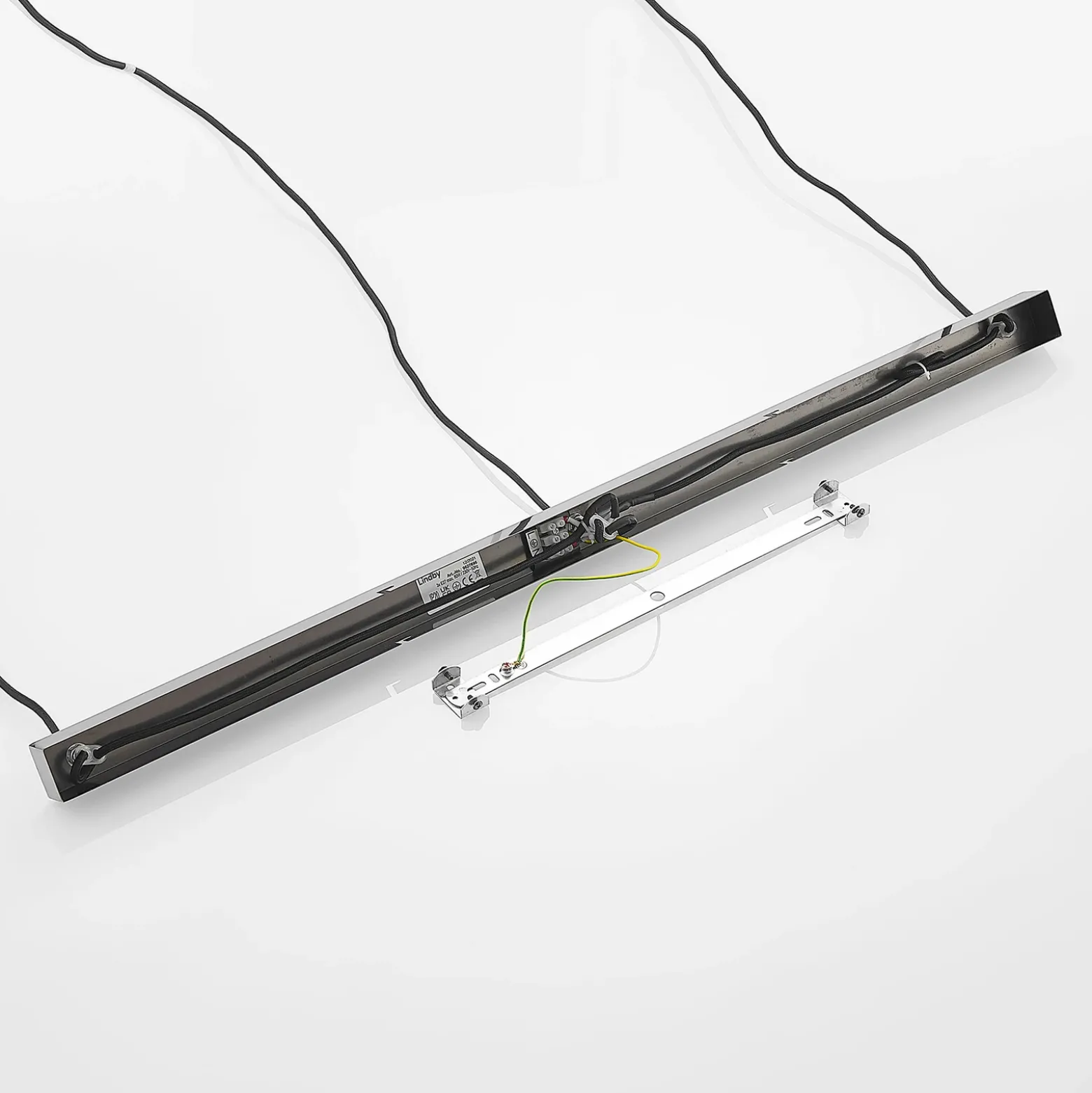 Lámpara colgante Lindby Firano, 110 cm, 3 luces, antracita, cristal