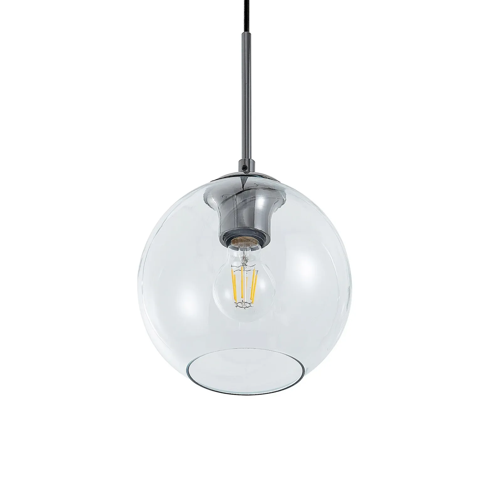 Lámpara colgante Lindby Firano, 110 cm, 3 luces, antracita, cristal