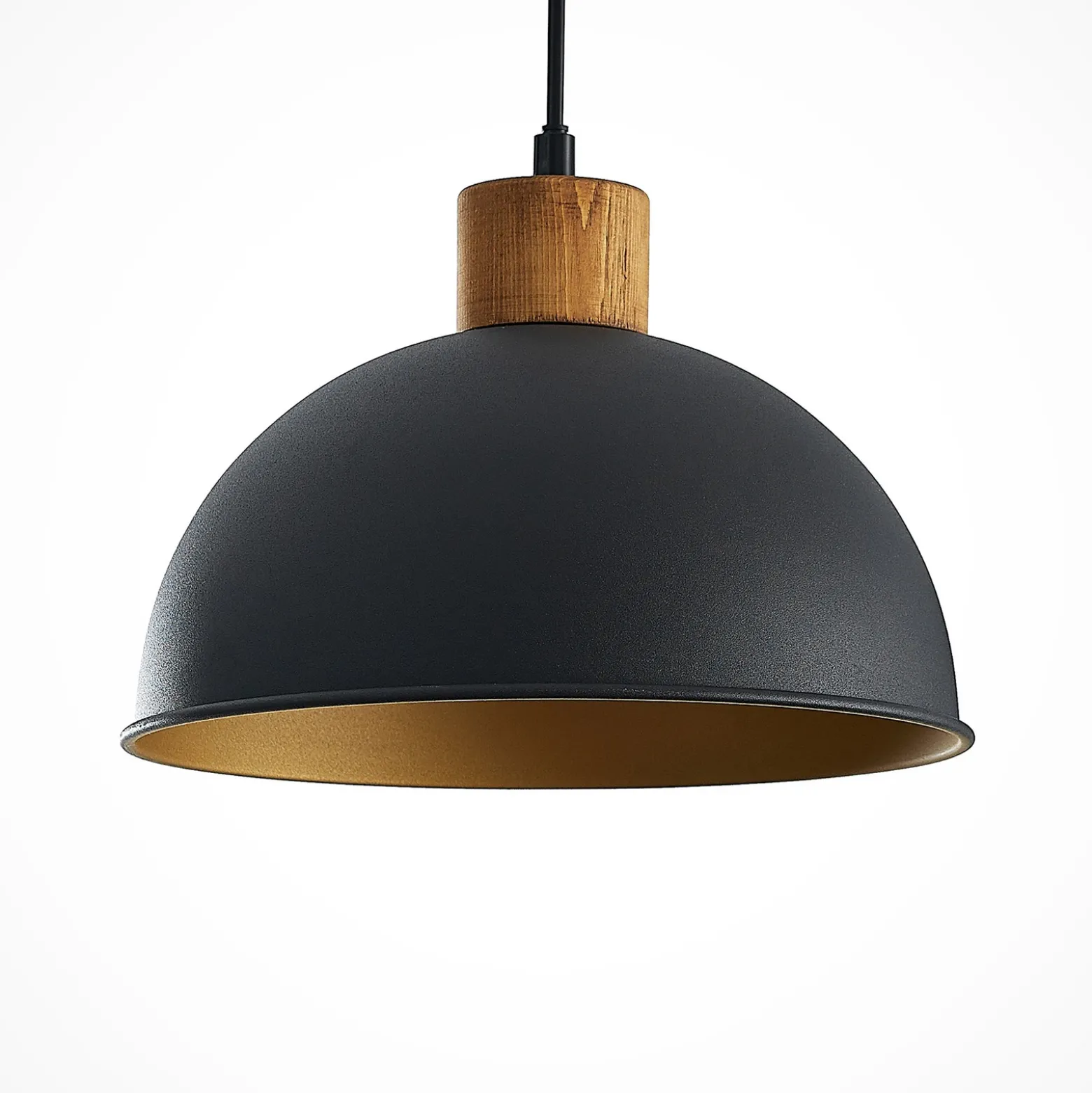Lámpara colgante Lindby Flurin, 3 luces, 107 cm, negra, metal
