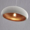 Lámpara colgante Lindby Gerwina, blanco/oro, metal, 40 cm, E27