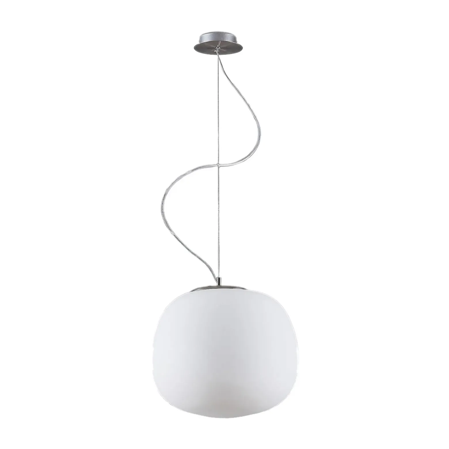Lámpara colgante Lindby Ginevra, Ø 38 cm, blanca, cristal, E27