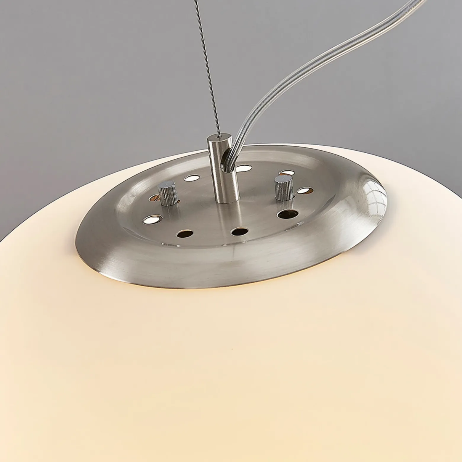 Lámpara colgante Lindby Ginevra, Ø 38 cm, blanca, cristal, E27