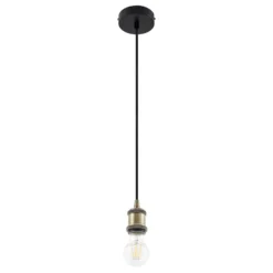 Lámpara colgante Lindby Hattie, portalámpara E27, latón, Ø 5 cm