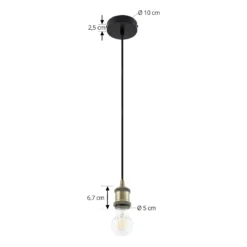 Lámpara colgante Lindby Hattie, portalámpara E27, latón, Ø 5 cm