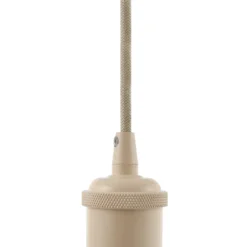 Lámpara colgante Lindby Hattie, portalámpara E27, beige, Ø 5 cm