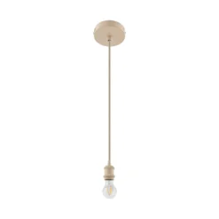 Lámpara colgante Lindby Hattie, portalámpara E27, beige, Ø 5 cm