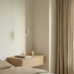 Lámpara colgante Lindby Hattie, portalámpara E27, beige, Ø 5 cm