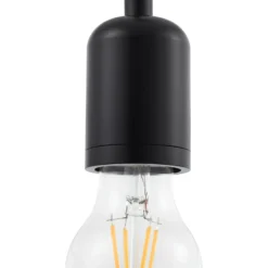 Lámpara colgante Lindby Hattie, portalámpara E27, negro, Ø 4,7 cm