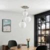Lámpara colgante Lindby Heleska, blanca, cristal, 3 luces, Ø 47cm